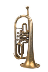 Fototapeta na wymiar Old golden trumpet