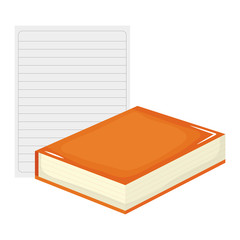 sheet of notebook paper with book