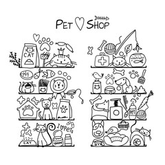 Pet shop background for your design