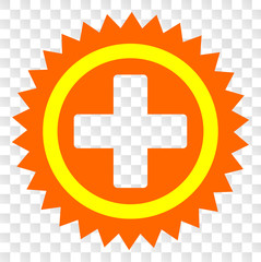 Medical cross EPS vector icon. Illustration contains flat medical cross iconic symbol on a chess transparent background.