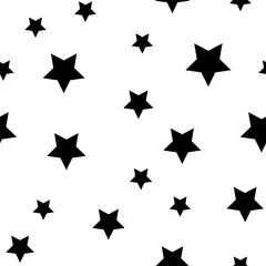 Obraz premium Stars seamless pattern. Randomly abstract vector texture with stars.