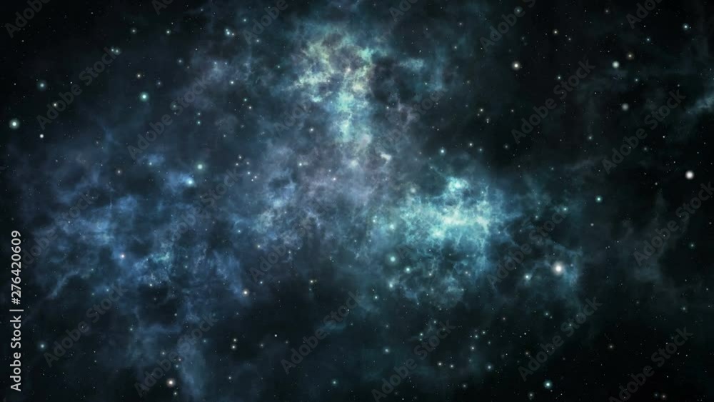 Wall mural flight through outer space