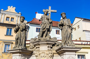 Fototapeta na wymiar Statue on Chales Bridge in Prague