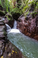 View on a mountain river in Sacred Monkey forest in Ubud