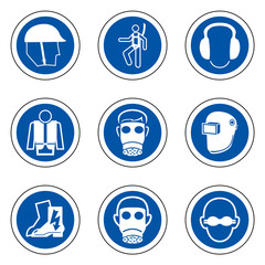 Required Personal Protective Equipment (PPE) Symbol,Safety Icon Isolate On White Background,Vector Illustration EPS.10
