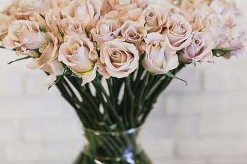 Beautiful bouquet of flowers in a vase