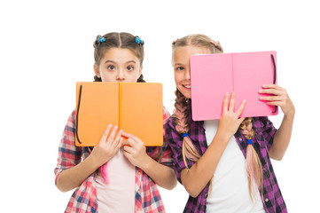 scared of exams. back to school. literature lesson. study homework. schoolgirls with notebook...