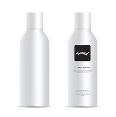 White plastic bottle vector for Pill, Supplementary, medical, beauty. product design