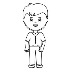 cute little student boy character