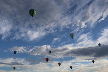Many Hot air balloons from a distance