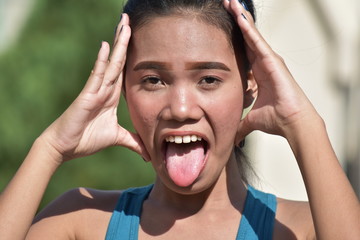 Anxious Beautiful Filipina Person