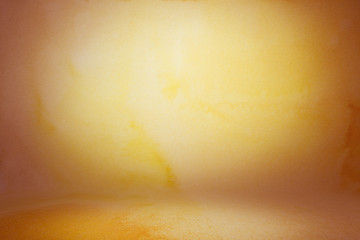 photo backdrop yellow, studio background for photos wall and floor lit by lamps. Studio Portrait...
