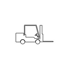 Forklift icon. Cargo transportation sign