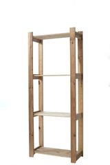 wooden shelving on white background. isolated