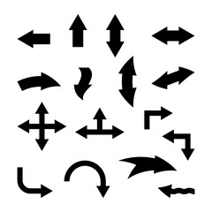 Set of black vector arrows. Vector Icons