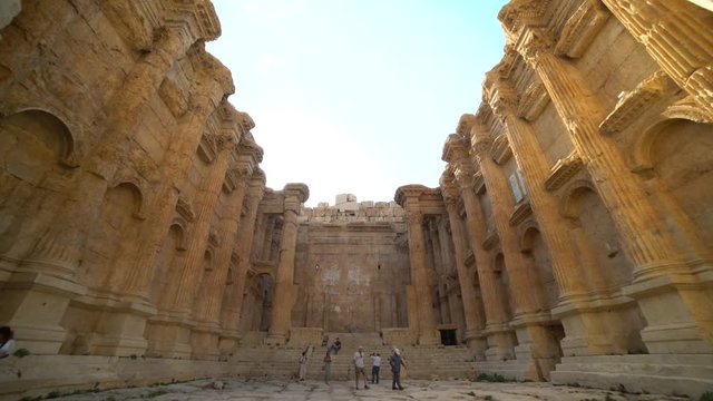 Historic ancient Roman Bacchus temple in Baalbek, Lebanon