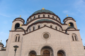 Fototapeta na wymiar Cathedral Church of Saint Sava in city of Belgrade, Serbia