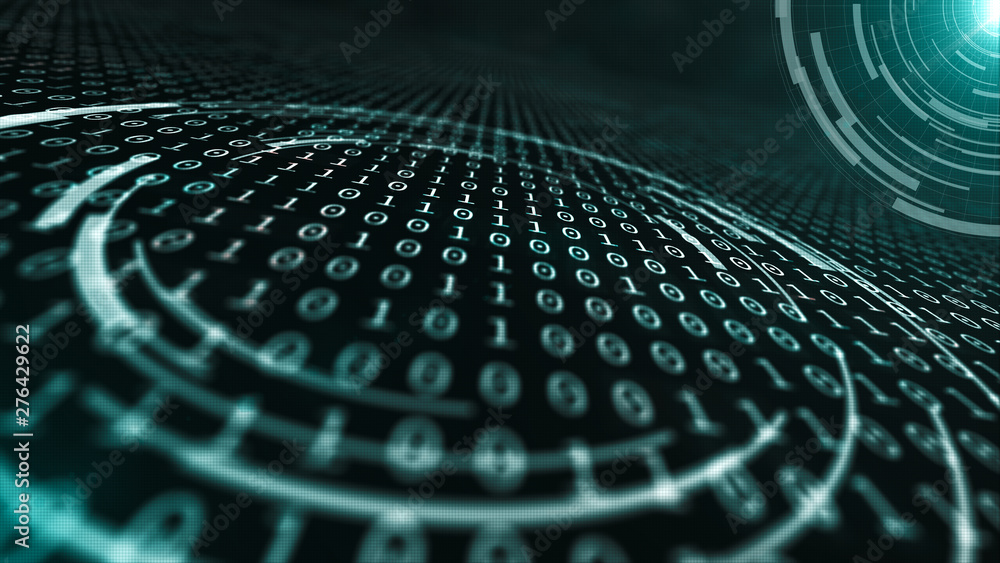 Poster binary code | abstract background | 3d-illustration / 3d