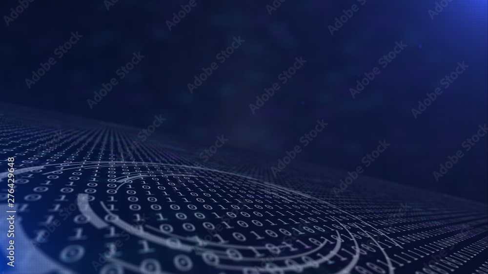 Poster binary code | abstract background | 3d-illustration / 3d