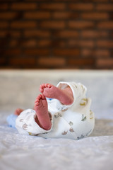 Baby lying on the bed