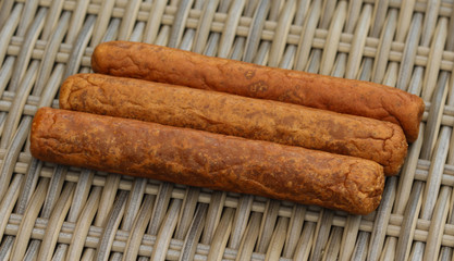 frikandel, a traditional Dutch snack, a sort of minced meat hot dog