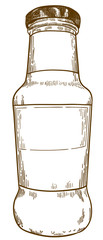 engraving drawing illustration of sauce bottle