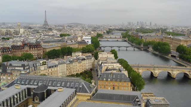 Aerial view of the center of Paris