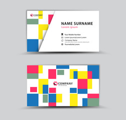 Business Card template, Vector design, Creative idea modern concept, pastel abstract background, geometric shape