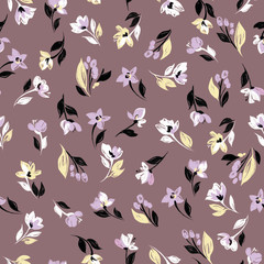 Creative universal artistic floral background. Hand Drawn textures. Trendy Graphic. Flowers pattern textile