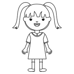 cute little student girl character