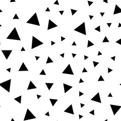 Triangles seamless pattern. Randomly distributed triangle texture background.