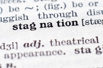 Obraz premium Definition of word Stagnation
