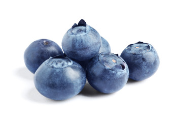 Fresh raw tasty blueberries isolated on white