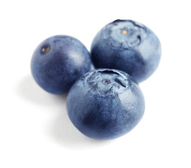Fresh raw tasty blueberries isolated on white