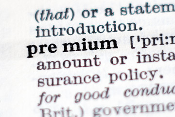 Obraz premium Definition of word Premium