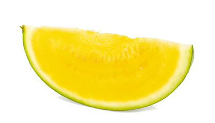 half of yellow water melon isolated on white
