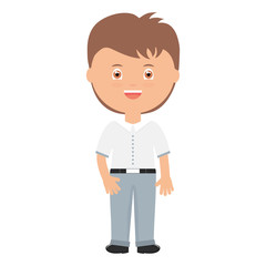 cute little student boy character