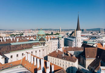 Fototapeta na wymiar Aerial skyline of Vienna