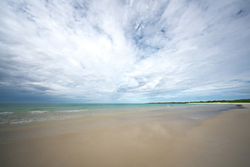 Irabu island, Japan - June 25, 2019: Toguchi beach or Toguchi-no-hama in Irabu island, Okinawa