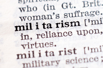 Obraz premium Definition of word Militarism