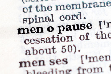 Obraz premium Definition of word Menopause