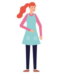 woman character standing female on white background