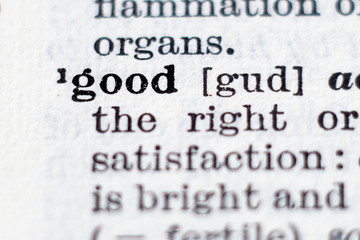 Obraz premium Definition of word good