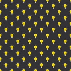 Light bulb Seamless Pattern hand drawn. Vector Illustration