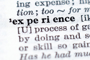 Obraz premium Definition of word experience