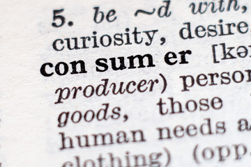Obraz premium Definition of word consumer