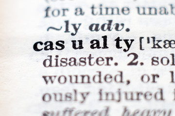 Obraz premium Definition of word casualty