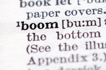 Obraz premium Definition of word boom