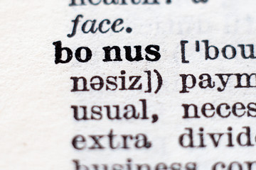 Obraz premium Definition of word bonus