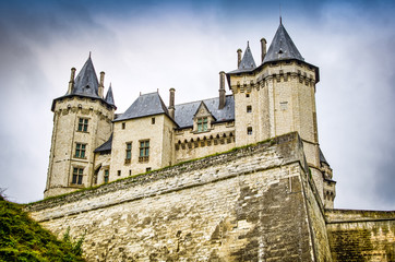 Fototapeta na wymiar Castle in Gennes Val de Loire, small french village located north west of France
